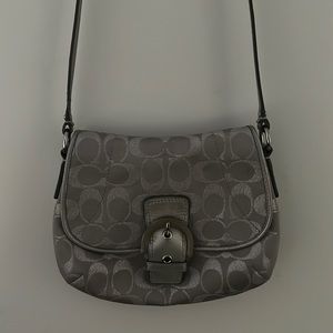 silver designer coach purse